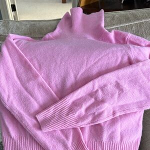 J. Crew Cashmere Soft Pink High-Neck Sweater